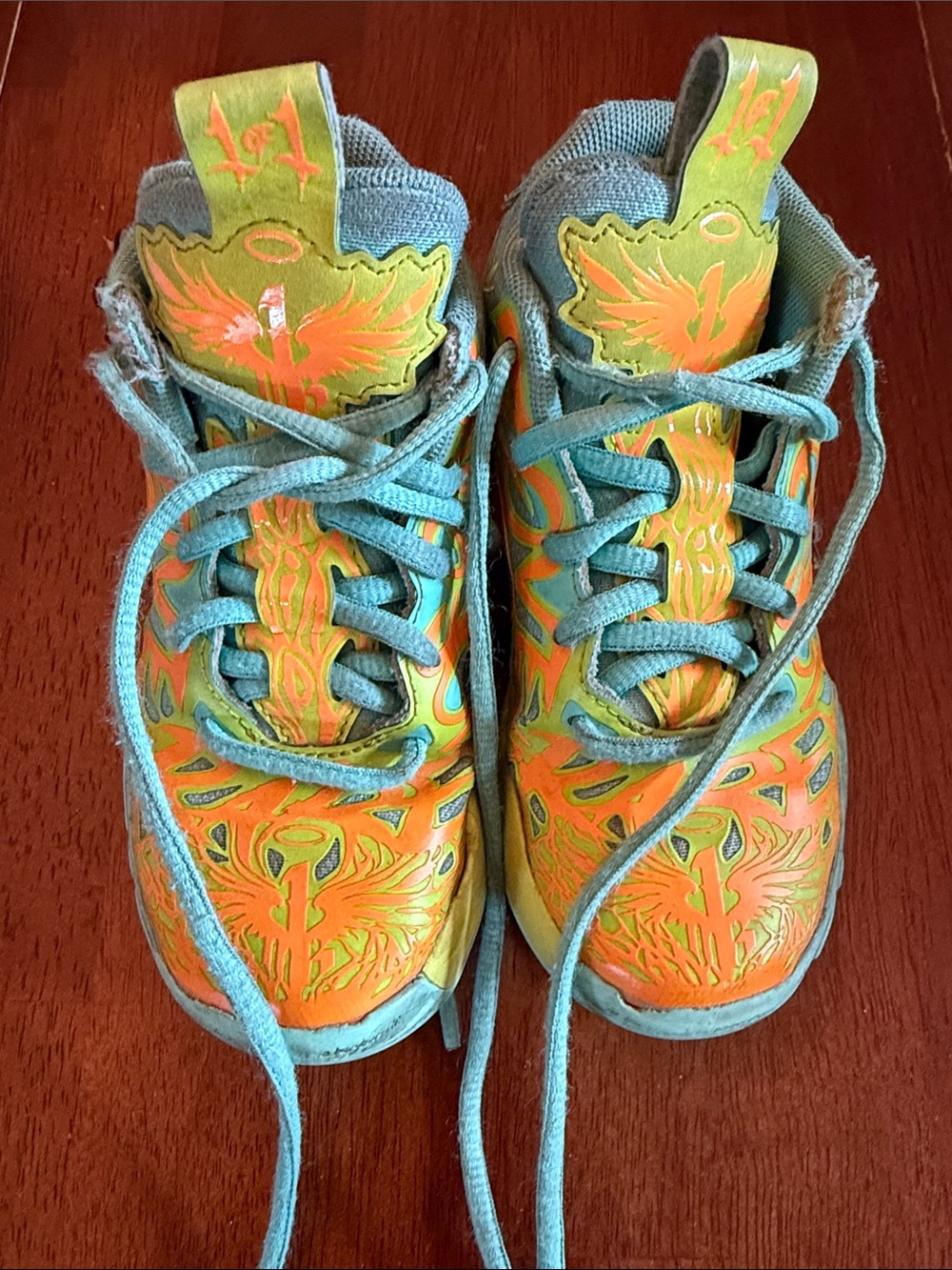 Scooby Doo Mellow Puma Kids Orange and Teal Graphic Lace-Up Sneakers